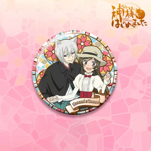 Kamisama Kiss: Nanami & Tomoe Floral Badge (75mm) - Official