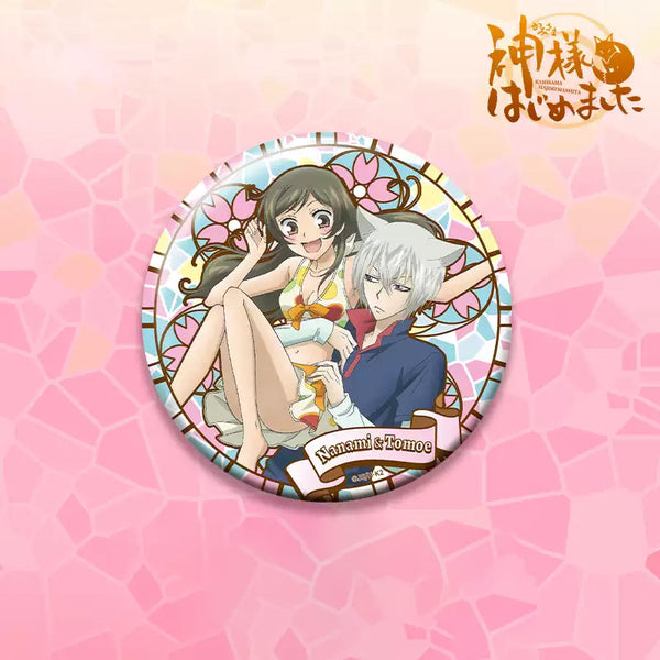 Kamisama Kiss: Nanami & Tomoe Floral Badge (75mm) - Official