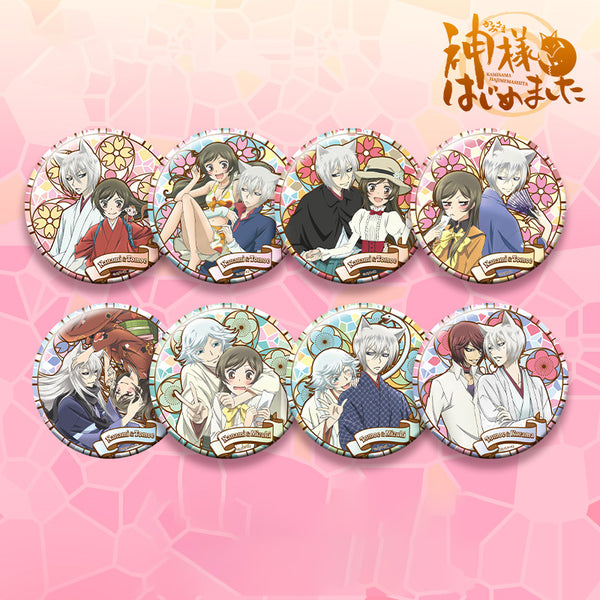 Kamisama Kiss: Nanami & Tomoe Floral Badge (75mm) - Official