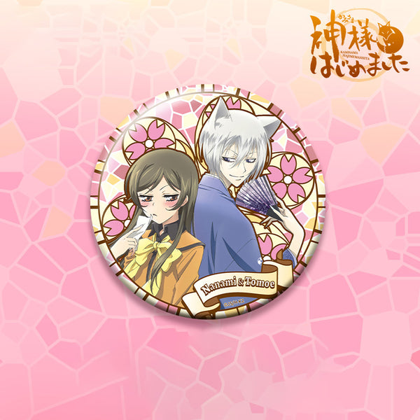 Kamisama Kiss: Nanami & Tomoe Floral Badge (75mm) - Official